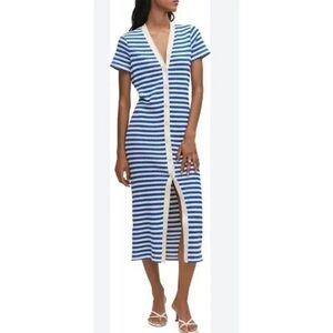 Mango Knit Stripe Midi Dress
